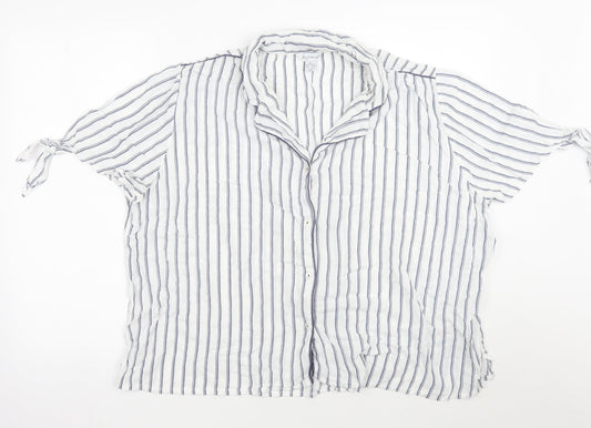 Womens UK Size XL Love to lounge White Basic Button-Up