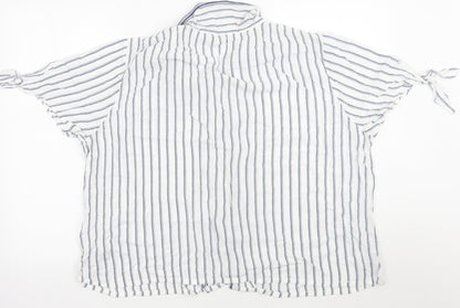 Womens UK Size XL Love to lounge White Basic Button-Up