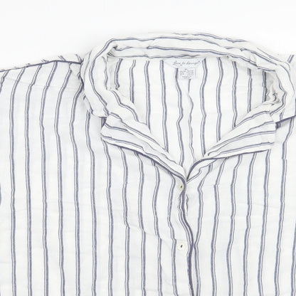 Womens UK Size XL Love to lounge White Basic Button-Up