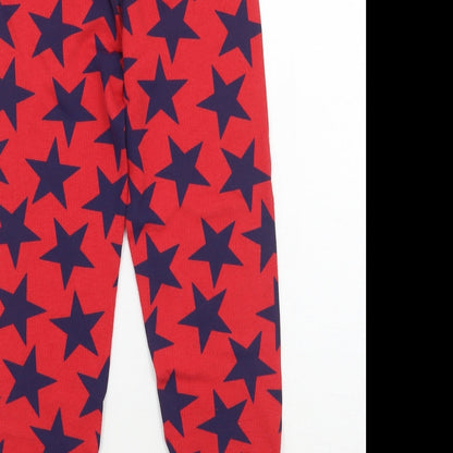Marks and Spencer Girls Red Geometric   Pyjama Pants Size 9-10 Years