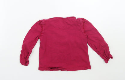 George Girls Pink Floral  Basic T-Shirt Size 2-3 Years