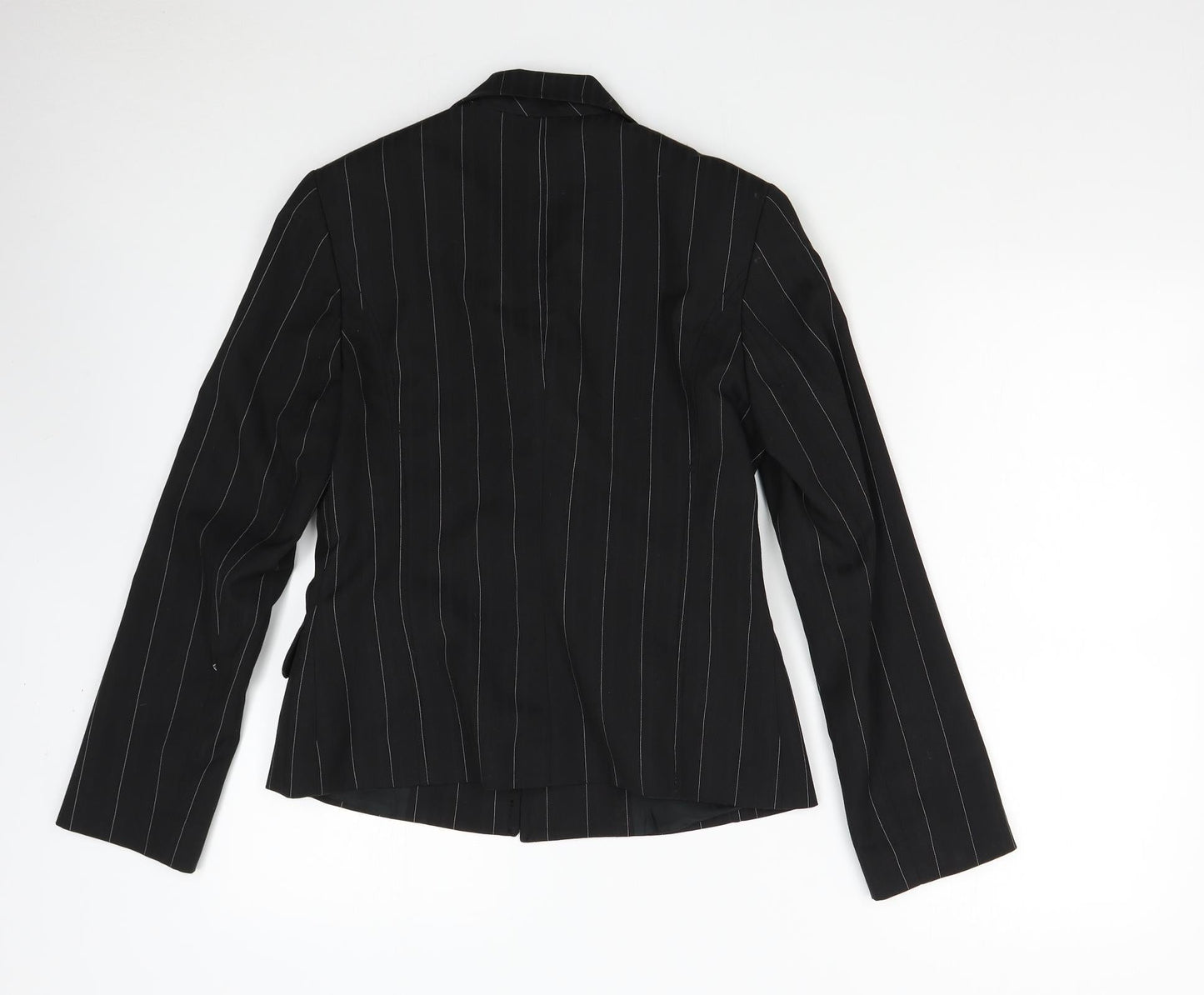 River Island Womens Black Striped  Jacket Suit Jacket Size 10