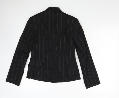 River Island Womens Black Striped  Jacket Suit Jacket Size 10
