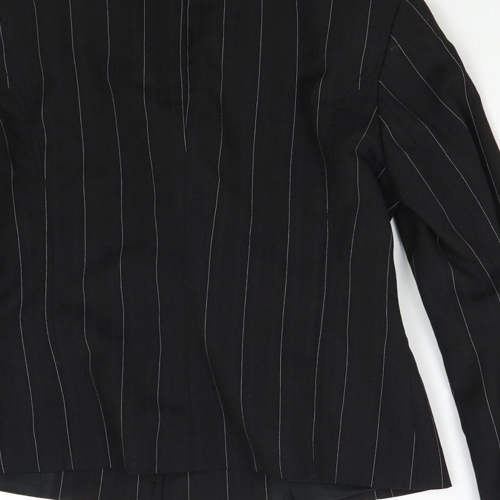 River Island Womens Black Striped  Jacket Suit Jacket Size 10