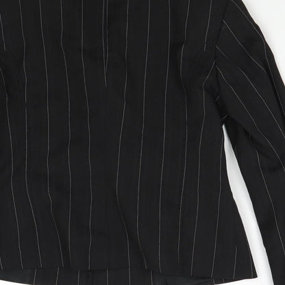 River Island Womens Black Striped  Jacket Suit Jacket Size 10