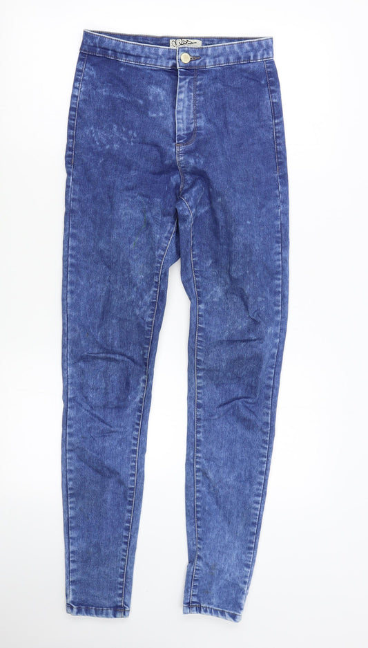 Miss Selfridge Womens Blue  Denim Skinny Jeans Size 8 L30 in