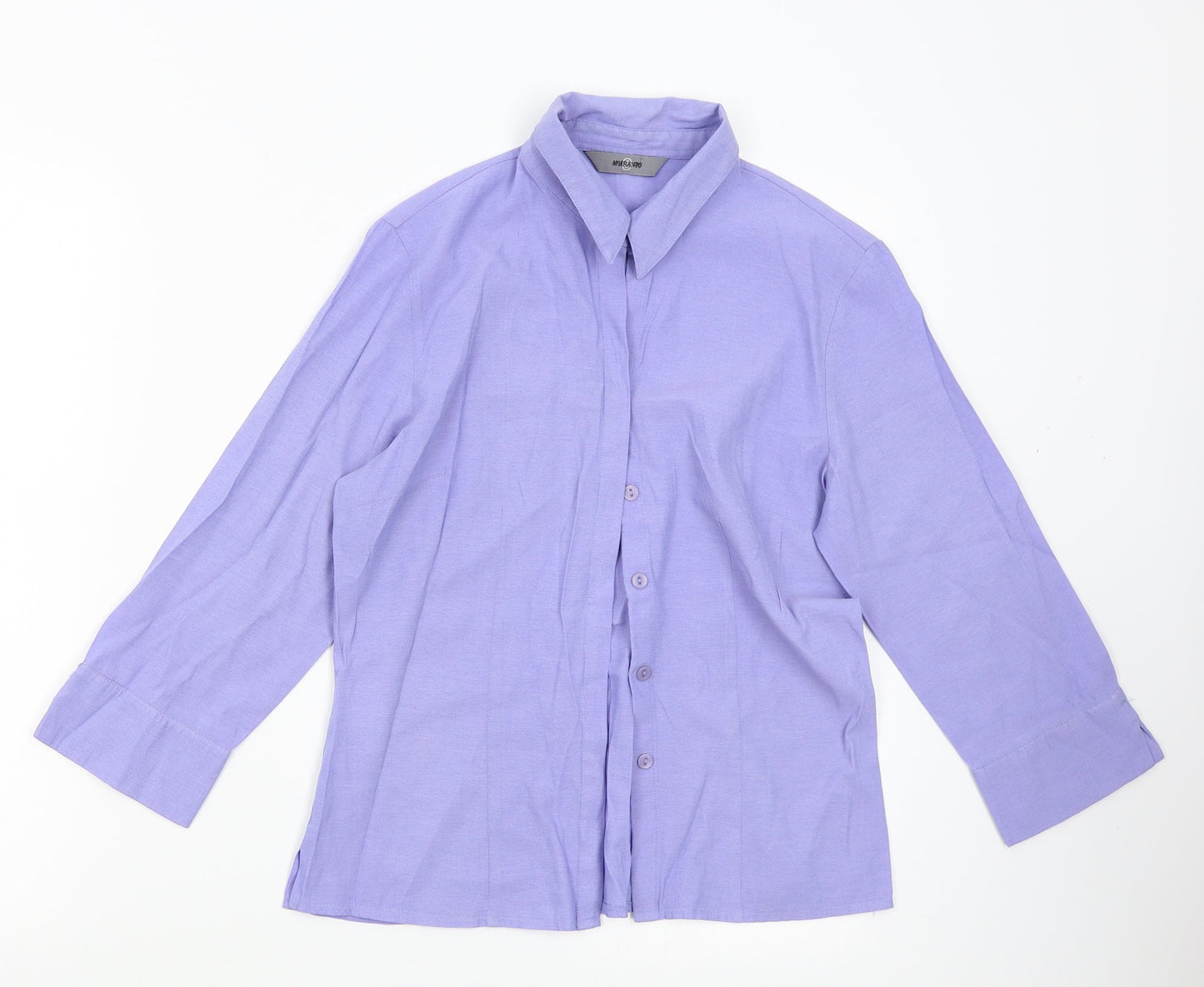 AMARANTO Womens Purple   Basic Button-Up Size 12