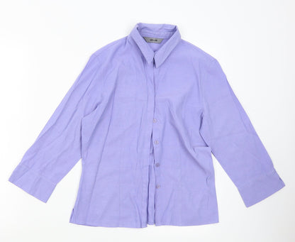 AMARANTO Womens Purple   Basic Button-Up Size 12