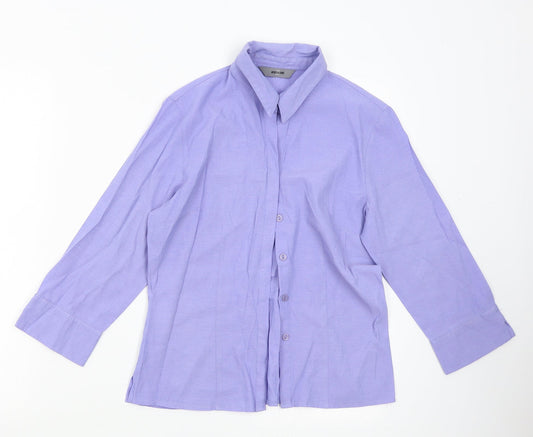 AMARANTO Womens Purple   Basic Button-Up Size 12