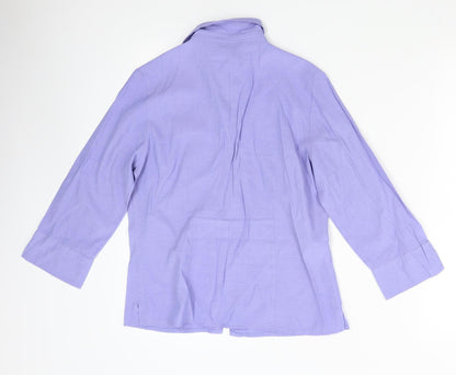 AMARANTO Womens Purple   Basic Button-Up Size 12