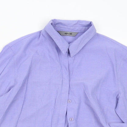 AMARANTO Womens Purple   Basic Button-Up Size 12
