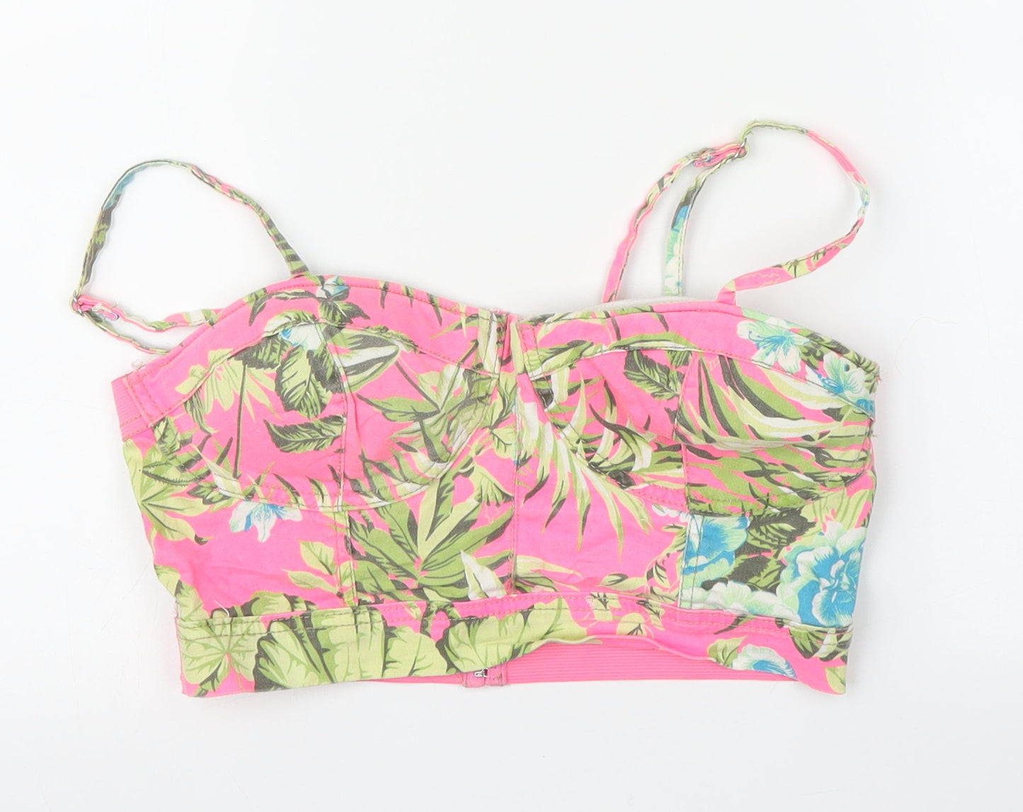 Primark Womens Pink Floral  Cropped Blouse Size 12