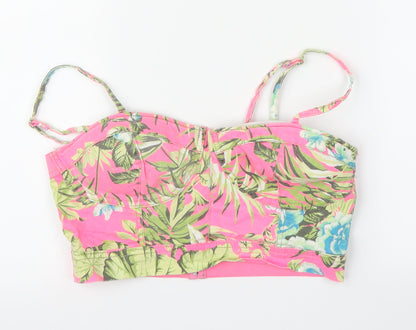 Primark Womens Pink Floral  Cropped Blouse Size 12