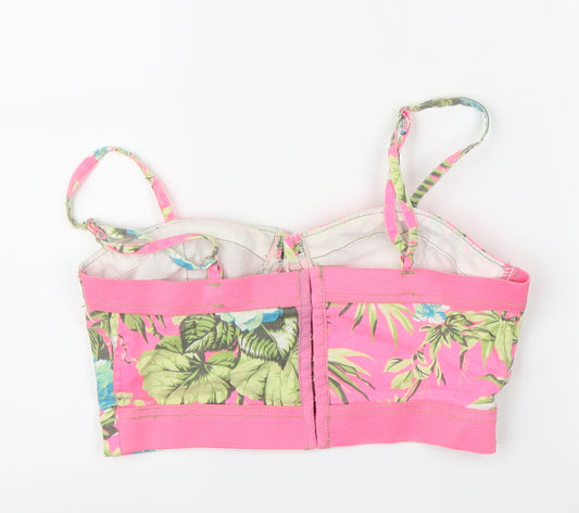 Primark Womens Pink Floral  Cropped Blouse Size 12