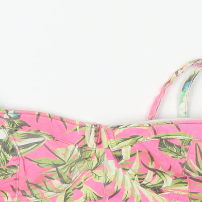 Primark Womens Pink Floral  Cropped Blouse Size 12