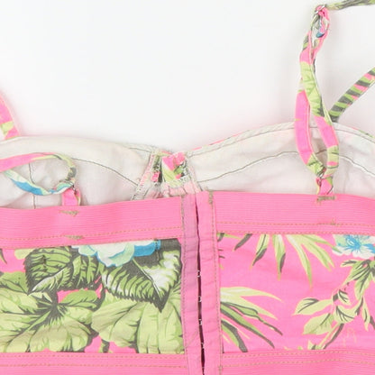 Primark Womens Pink Floral  Cropped Blouse Size 12
