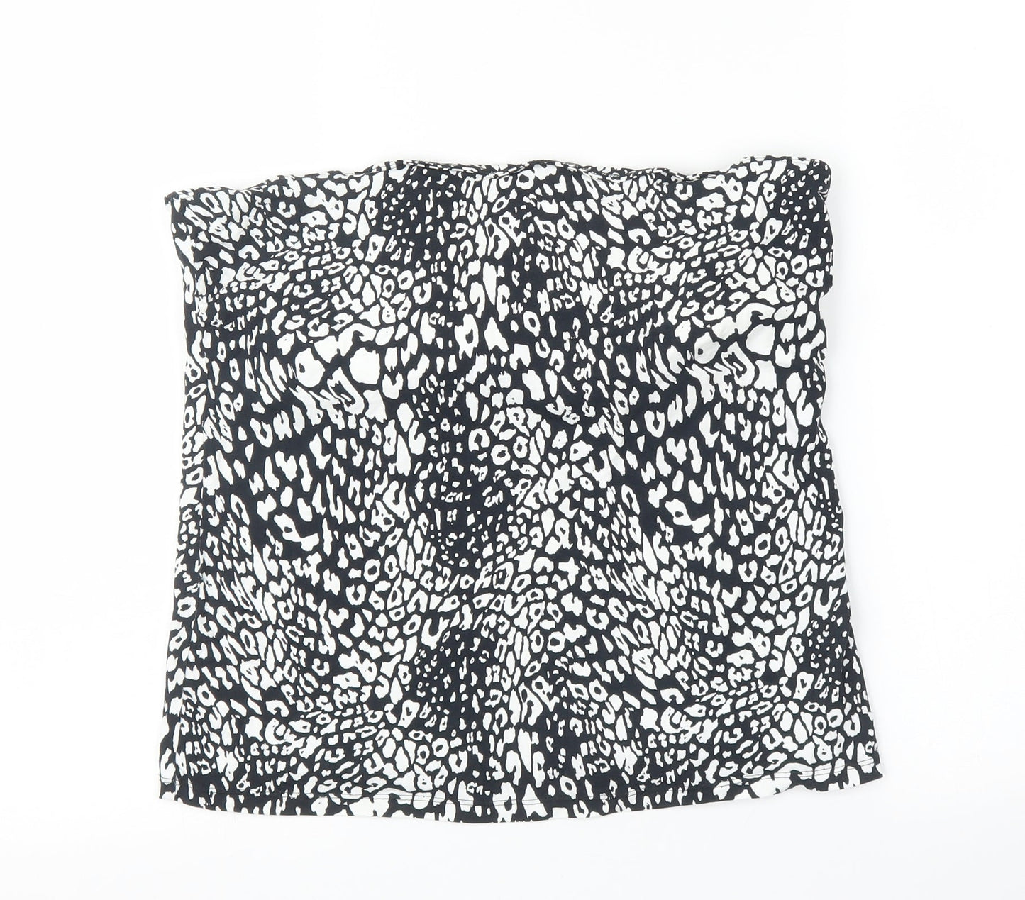 George Womens Black Animal Print  Cropped Blouse Size 16  - Leopard print