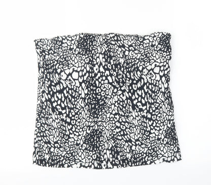 George Womens Black Animal Print  Cropped Blouse Size 16  - Leopard print