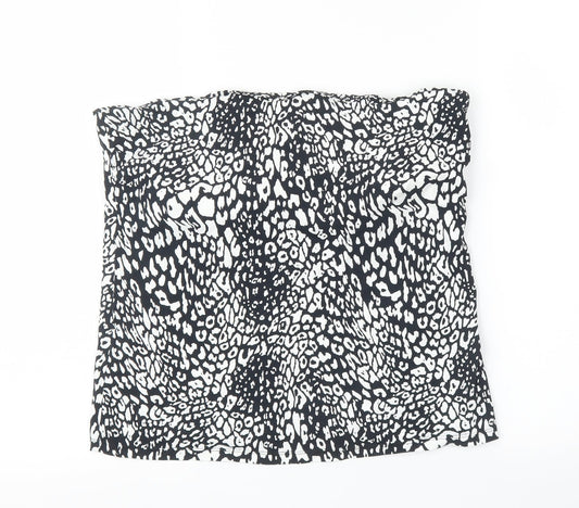 George Womens Black Animal Print  Cropped Blouse Size 16  - Leopard print
