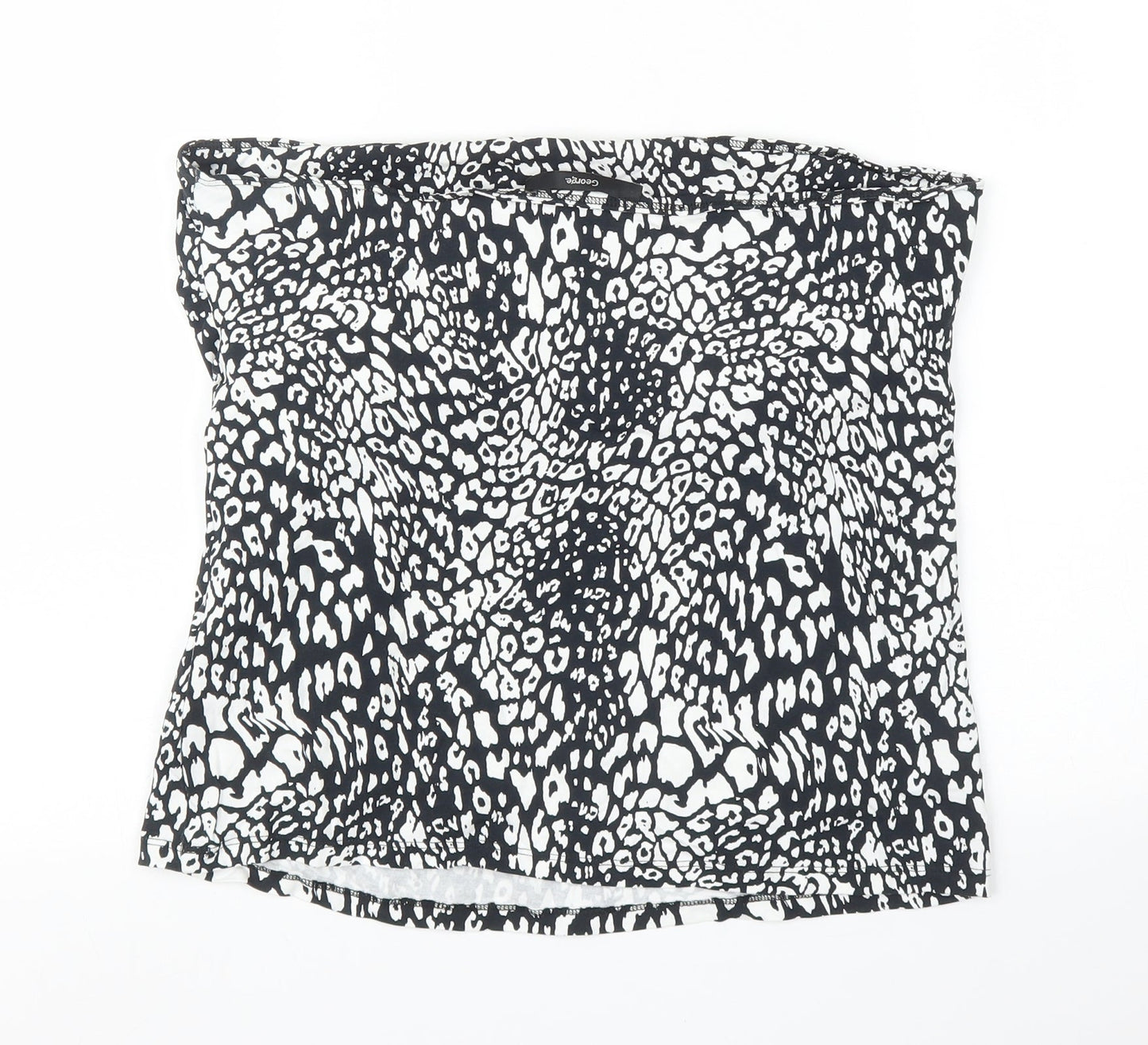 George Womens Black Animal Print  Cropped Blouse Size 16  - Leopard print