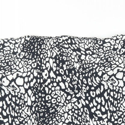 George Womens Black Animal Print  Cropped Blouse Size 16  - Leopard print