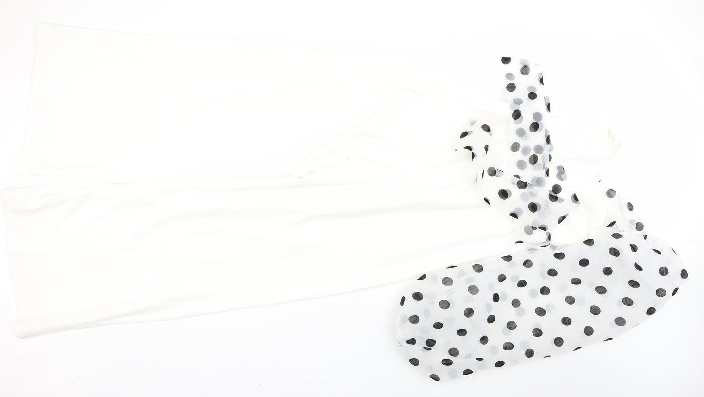 Nasty Gal Womens White Ikat  Dungaree One-Piece Size 8 L30 in