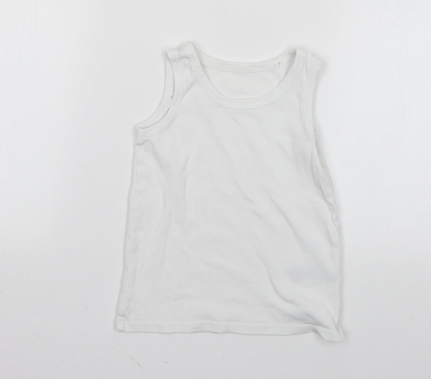 Marks and Spencer Boys White   Basic Tank Size 3-4 Years