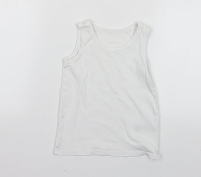 Marks and Spencer Boys White   Basic Tank Size 3-4 Years