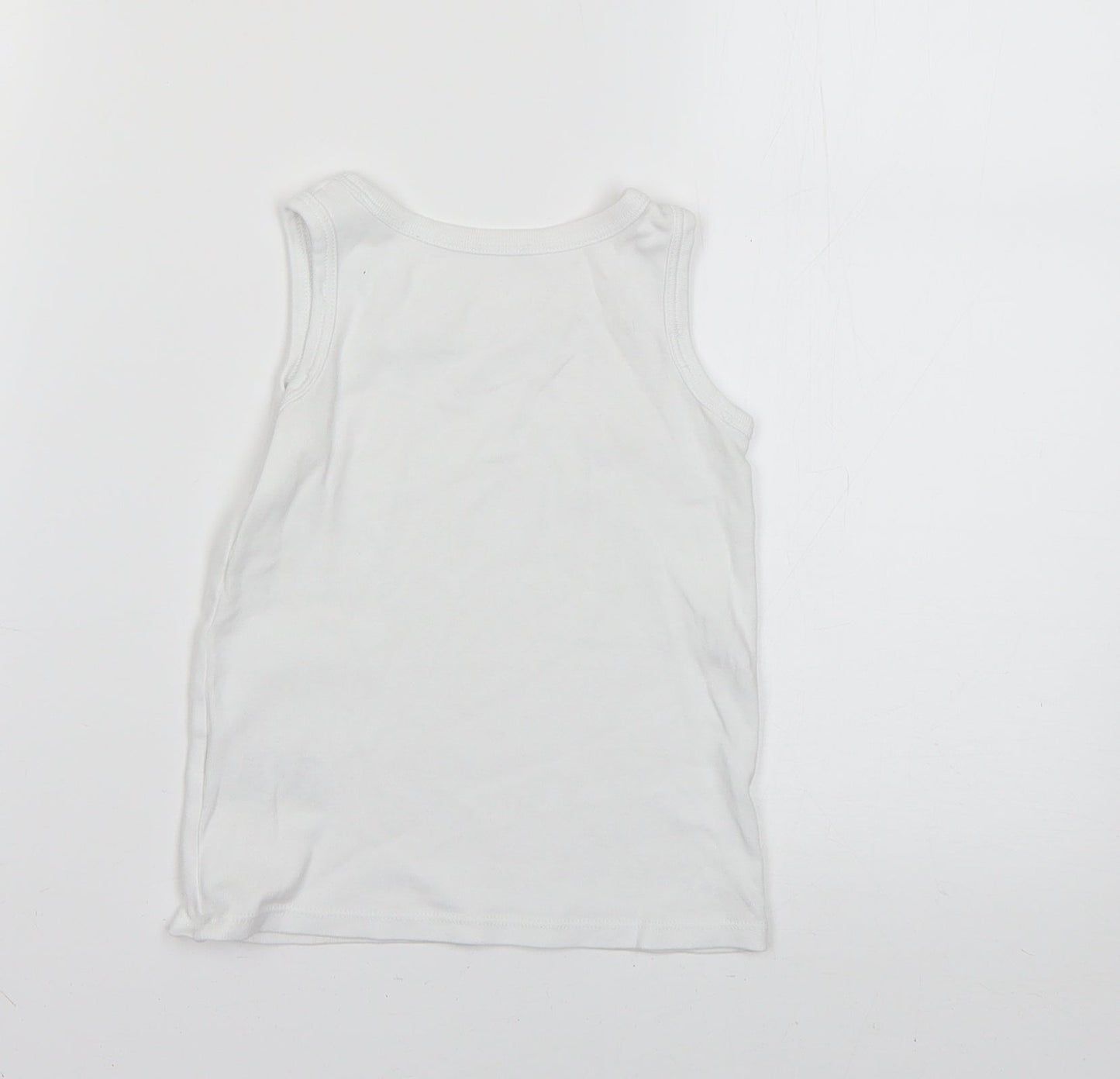 Marks and Spencer Boys White   Basic Tank Size 3-4 Years
