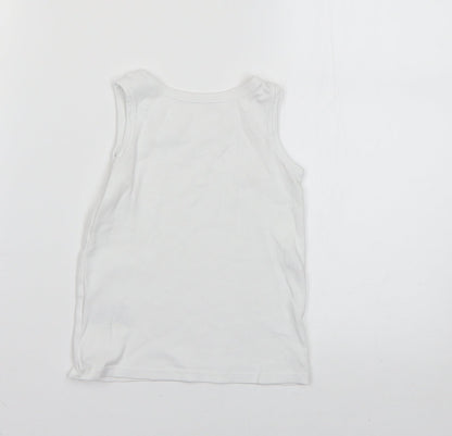 Marks and Spencer Boys White   Basic Tank Size 3-4 Years