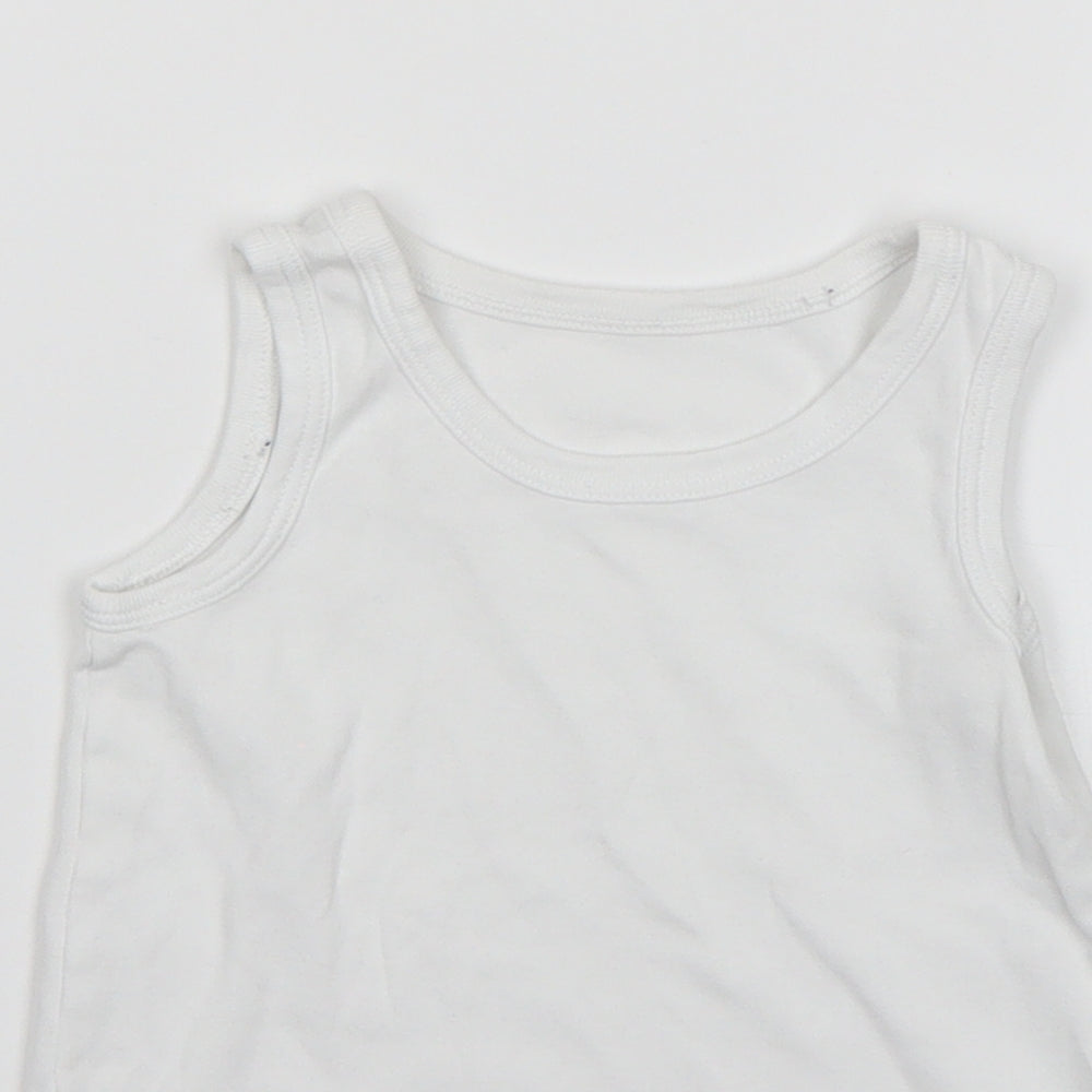Marks and Spencer Boys White   Basic Tank Size 3-4 Years