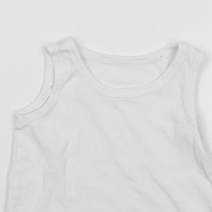 Marks and Spencer Boys White   Basic Tank Size 3-4 Years