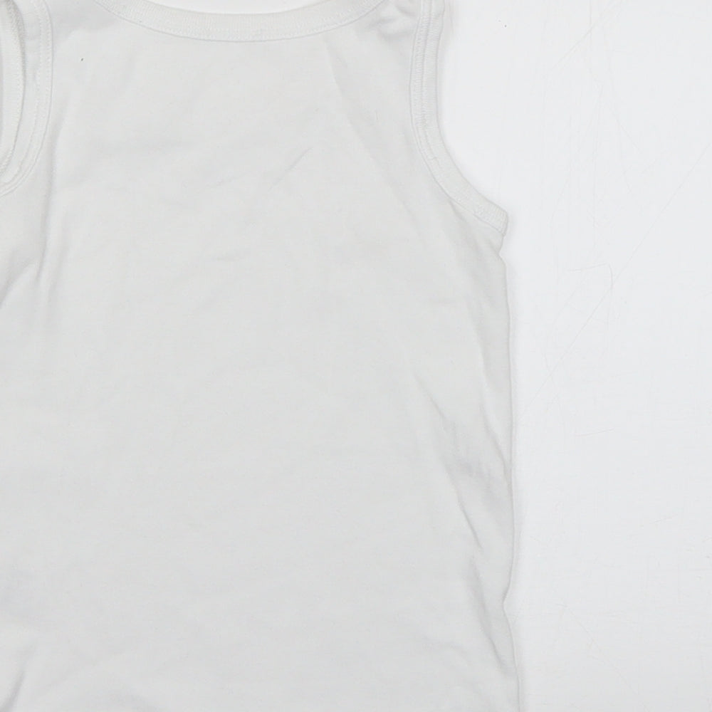 Marks and Spencer Boys White   Basic Tank Size 3-4 Years