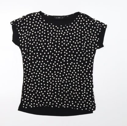 F&F Womens Black Polka Dot  Basic Blouse Size 6