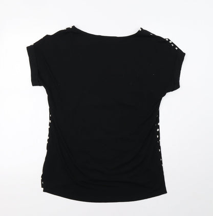 F&F Womens Black Polka Dot  Basic Blouse Size 6