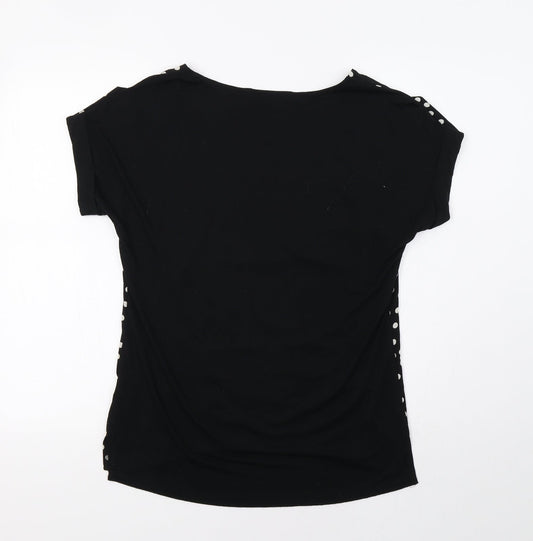 F&F Womens Black Polka Dot  Basic Blouse Size 6