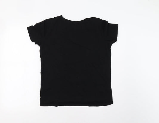 Womens UK Size M Sinsay Black Basic T-Shirt