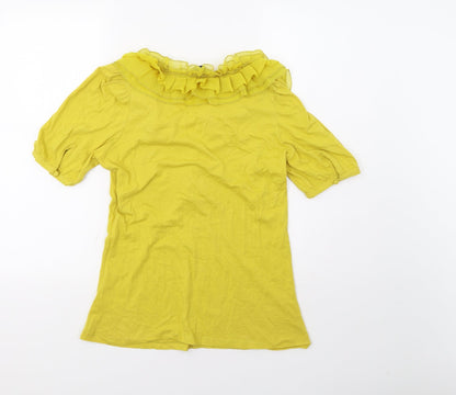 Womens UK Size 12 Dorothy Perkins Yellow Basic T-Shirt