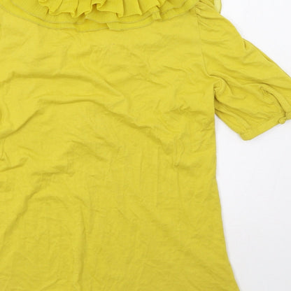 Womens UK Size 12 Dorothy Perkins Yellow Basic T-Shirt