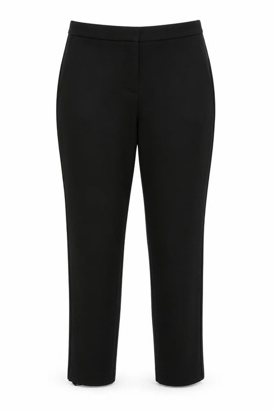Front view of Marks & Spencer women’s black dress pants trousers, size UK 12, 26-inch leg