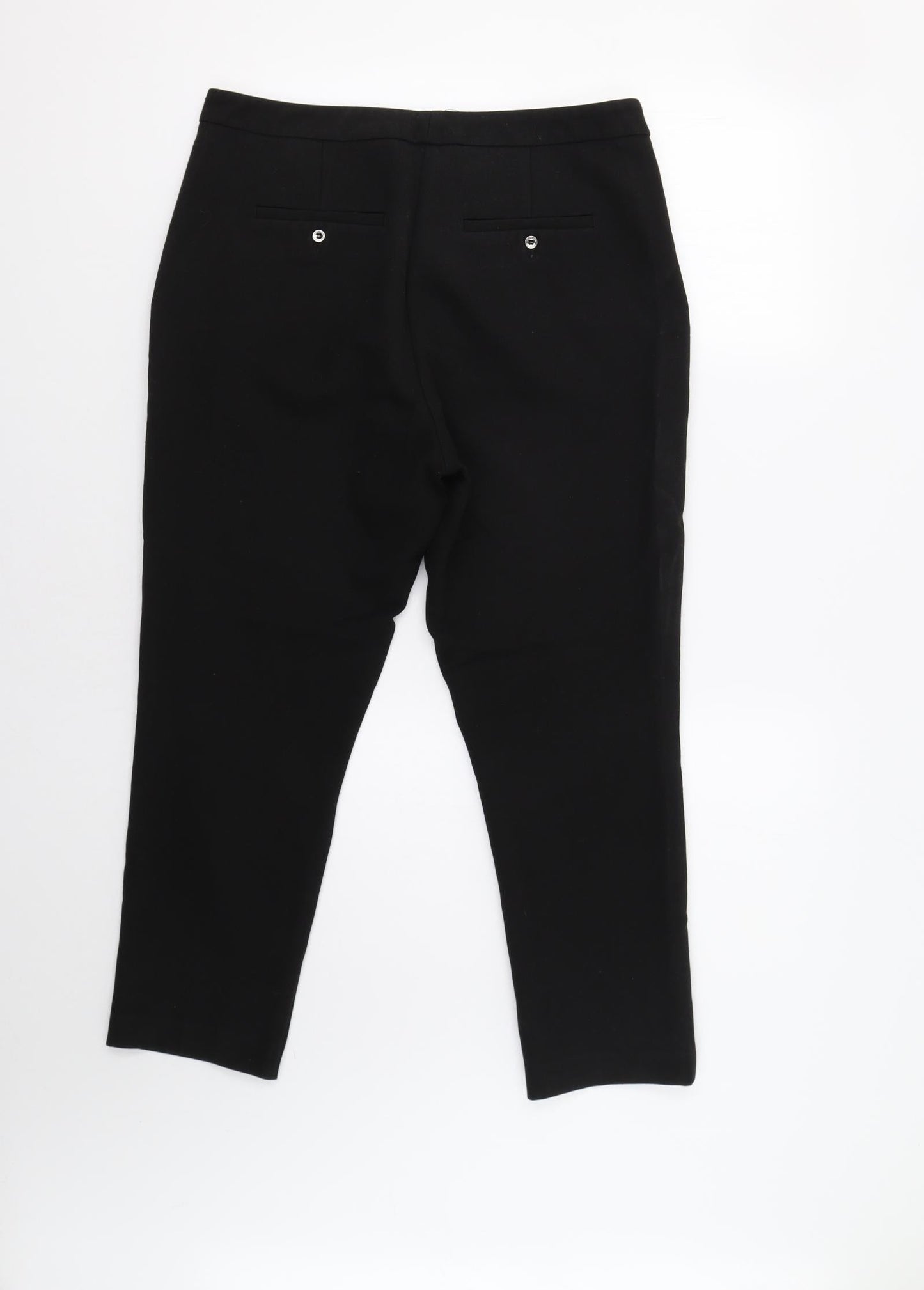 Womens UK Size 12 M&S Regular Fit Dress Pants Black Trousers