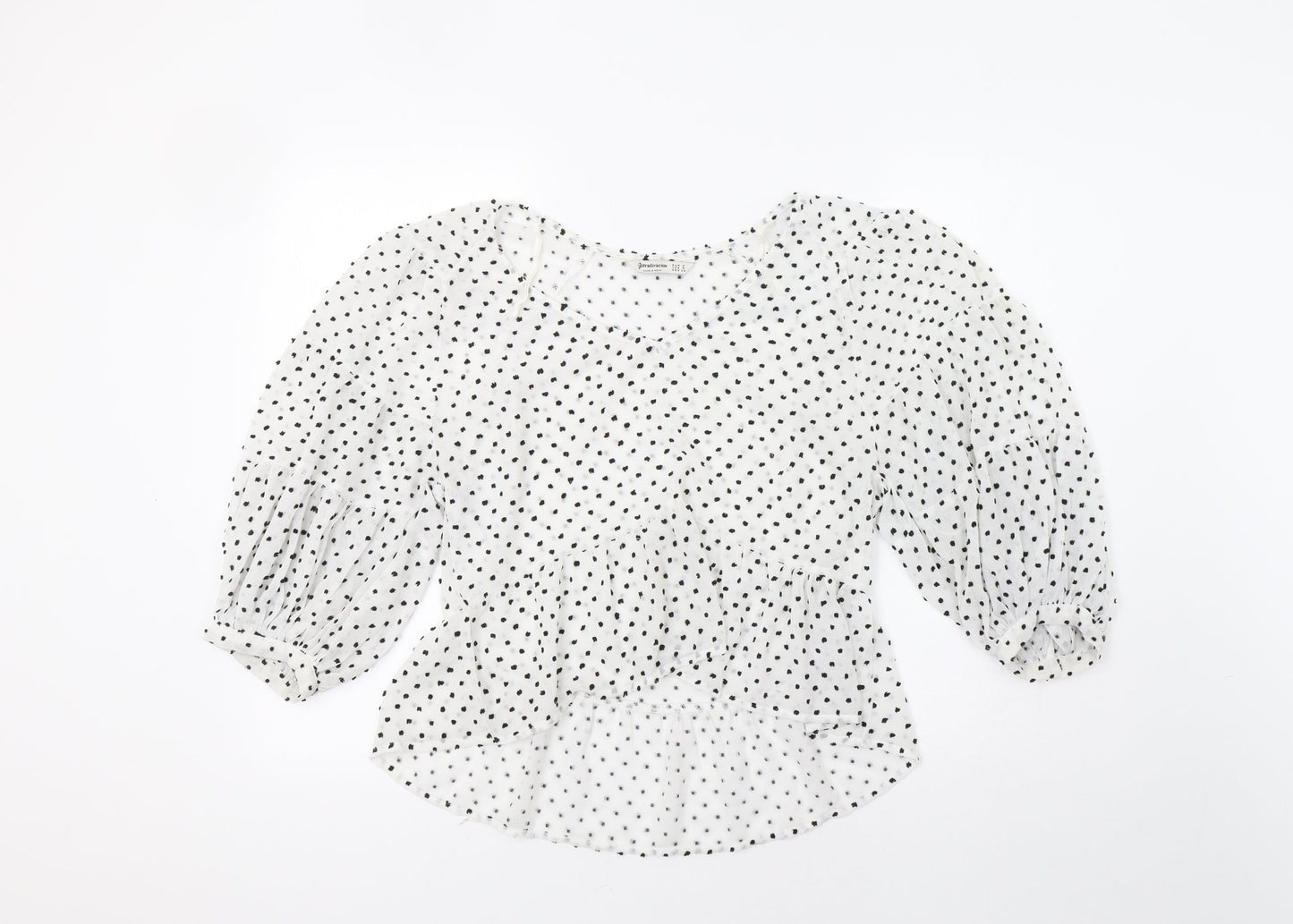 Womens UK Size S Stradivarius White Basic Blouse