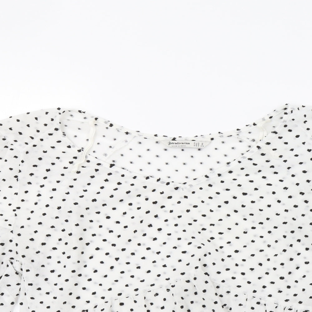 Womens UK Size S Stradivarius White Basic Blouse