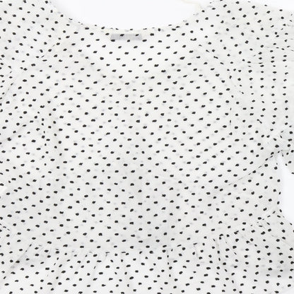 Womens UK Size S Stradivarius White Basic Blouse