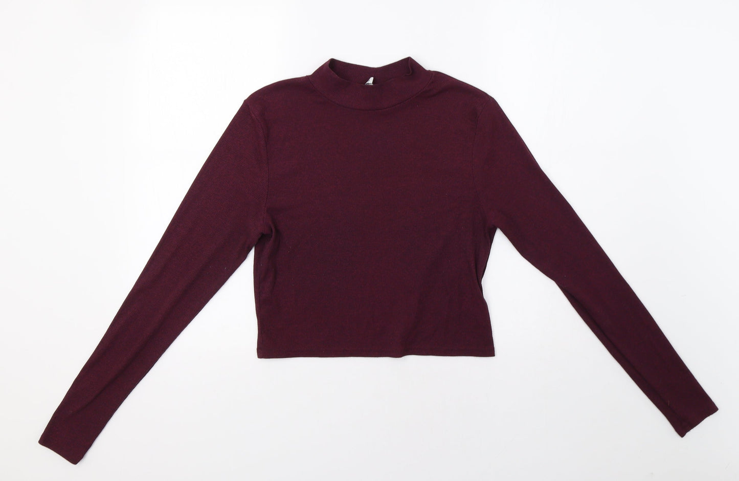 Womens UK Size L H&M Purple Cropped T-Shirt