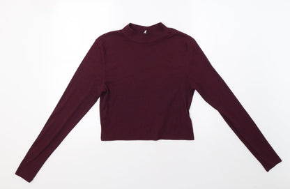 Womens UK Size L H&M Purple Cropped T-Shirt