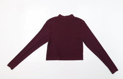 Womens UK Size L H&M Purple Cropped T-Shirt