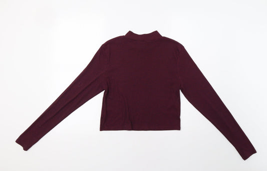 Womens UK Size L H&M Purple Cropped T-Shirt