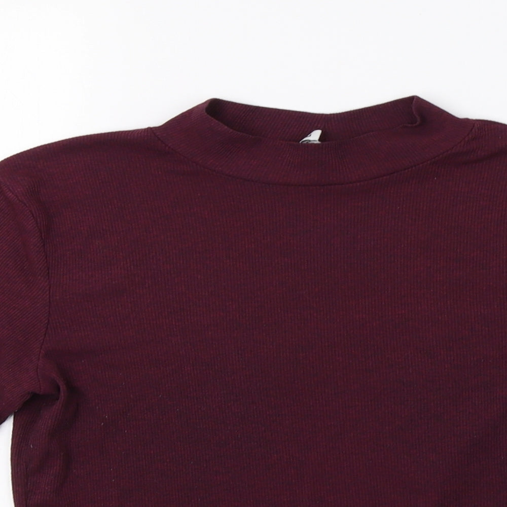 Womens UK Size L H&M Purple Cropped T-Shirt