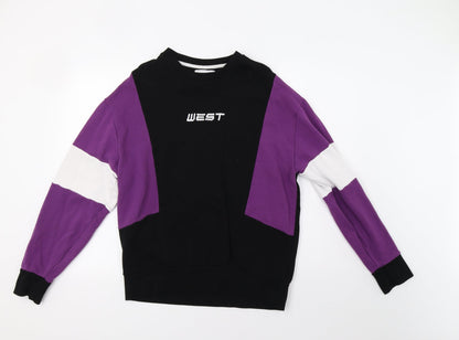 Primark Womens Purple Colourblock  Pullover Sweatshirt Size M